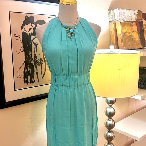 Kate Spade,Coastal Classic Turquoise-Aqua Sleeveless Dress, Tie-Back, EUC,Size 0 - Picture 5 of 11